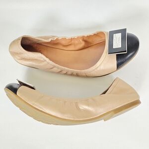 Marc Jacobs Ballet Flats Shoes Leather Casual Neutral Chic Nude Beige Black 9